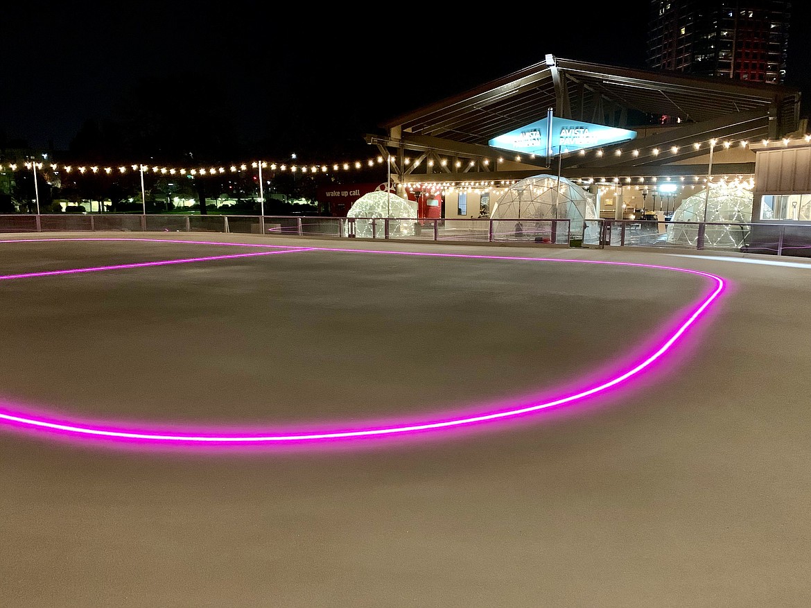 Opening at 10 a.m. Saturday, Coeur d'Alene on Ice in McEuen Park, downtown Coeur d'Alene, features under the ice lighting and heated private igloos. Photo courtesy of Jerome Murray