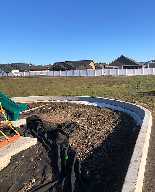The long overdue playground in the Meadow Grove neighborhood was never finished properly and has been left in unsafe condition, residents said.