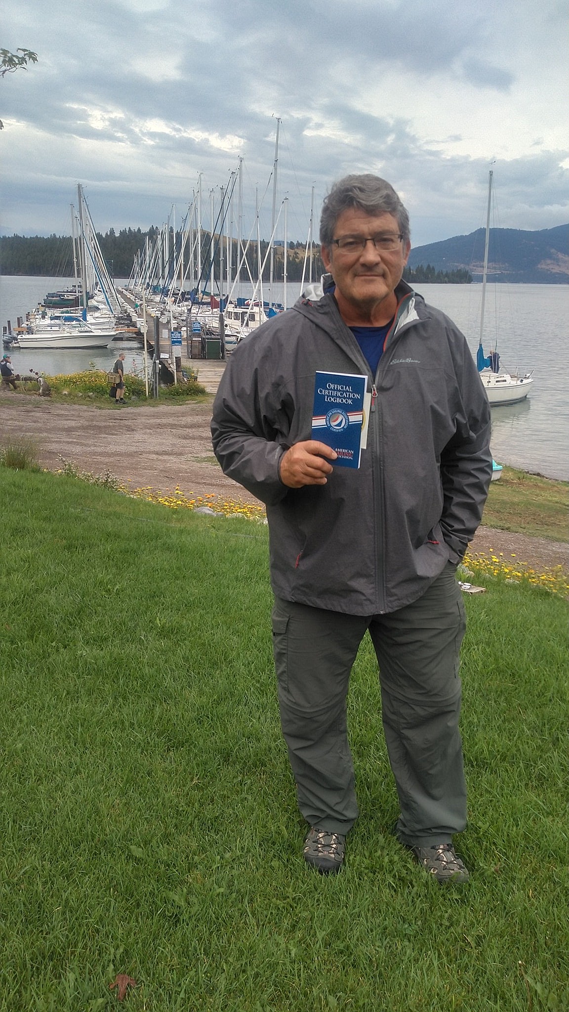 Skipper David Asay displays his official certification logbook after completing the American Sailing Association 101 course this past summer with Go Sail Flathead Lake. (Photo courtesy David Asay)