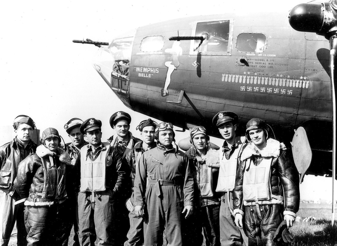 Crew of famed B-17 “Memphis Belle,” one of first the U.S. Army Air Corps B-17 heavy bombers to complete 25 combat missions in World War II.