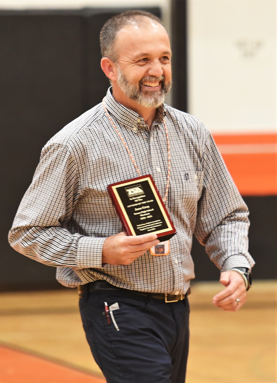 RHS teacher Jesse Gray also received an award Monday for top Technology Student Association educator in Montana.(Scot Heisel/Lake County Leader)