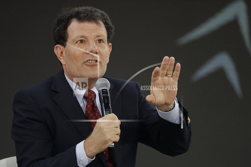 In this Sept. 20, 2017, file photo, Nicholas Kristof speaks during the Goalkeepers Conference in New York. The former New York Times reporter and columnist announced Wednesday, Oct. 27, 2021 he is running for governor of Oregon, the state where he grew up on a rural farm. (AP Photo/Julio Cortez, File)