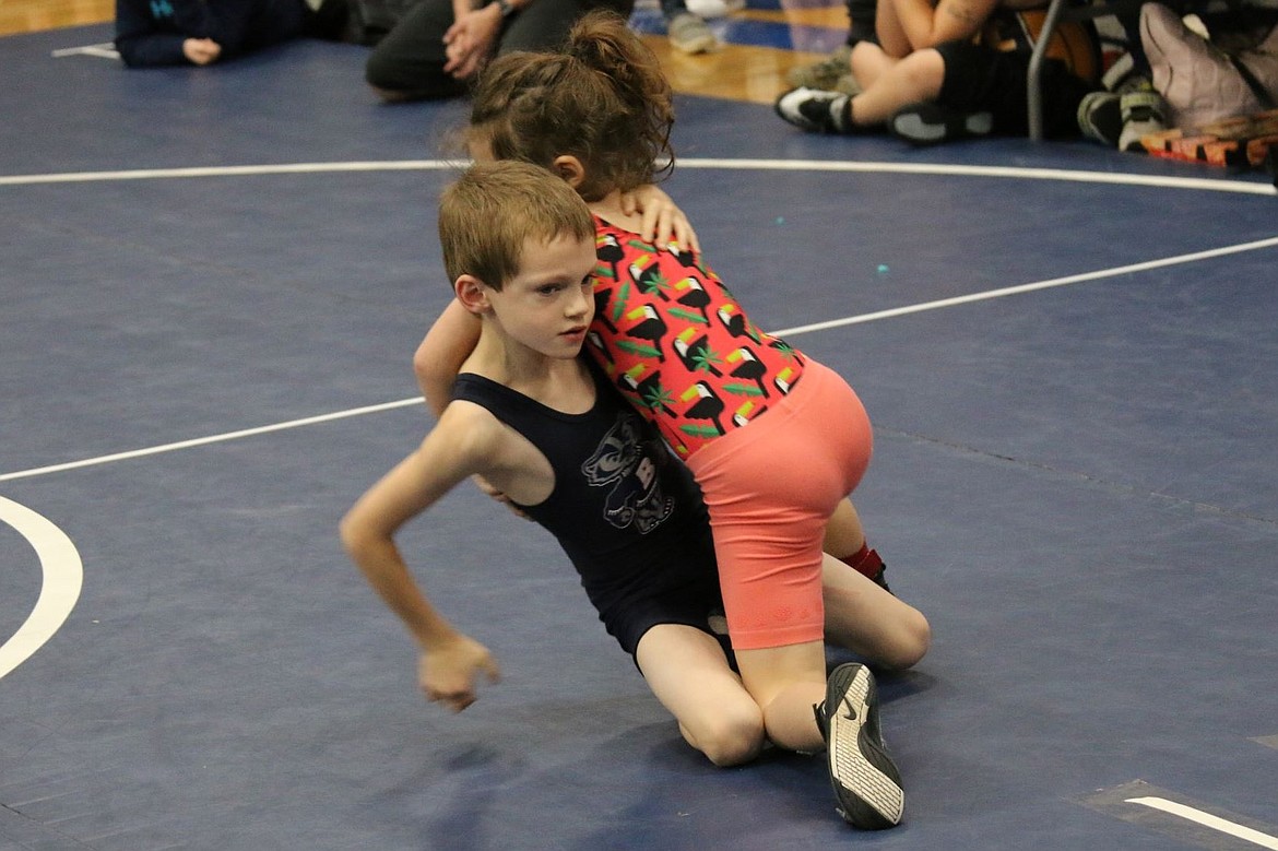 Bonners Ferry wrestling club member at last Saturday's meet.