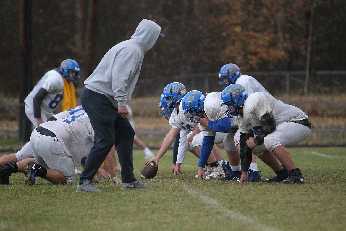 The Loggers run a play during practice on Oct. 26. (Will Langhorne/The Western News)