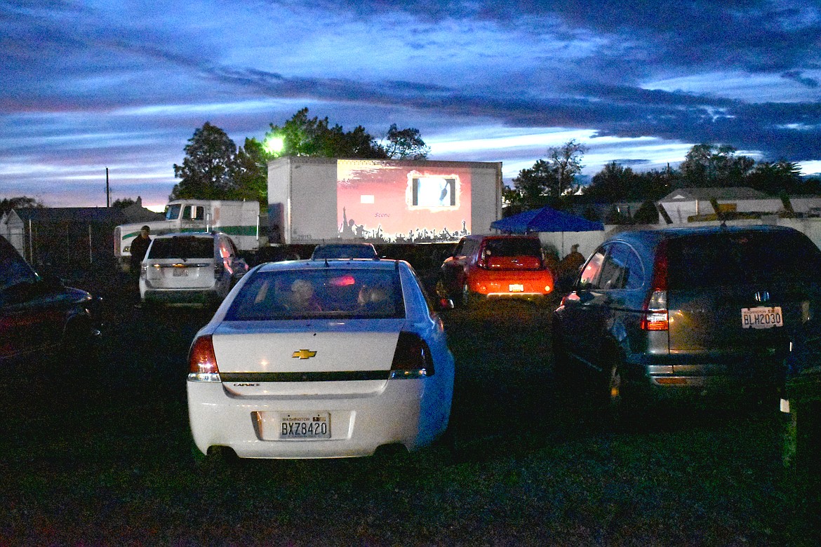 Cars line up in the lot connected to Shade Tree Customs on Saturday for the movie, “A Nightmare on Elm Street.”