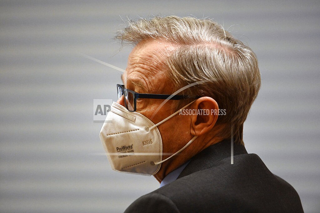 Steven Pankey, listens to testimony on the first day of his trial in Weld County District Court, Wednesday, Oct. 13, 2020, in Greeley, Colo. A former longshot Idaho gubernatorial candidate on trial in the 1984 killing of a 12-year-old Colorado girl says he didn't know her or her family before she vanished and denied any involvement in her disappearance. Pankey was a neighbor of Jonelle Matthew and her family at the time. (Helen H. Richardson/The Denver Post via AP, File)