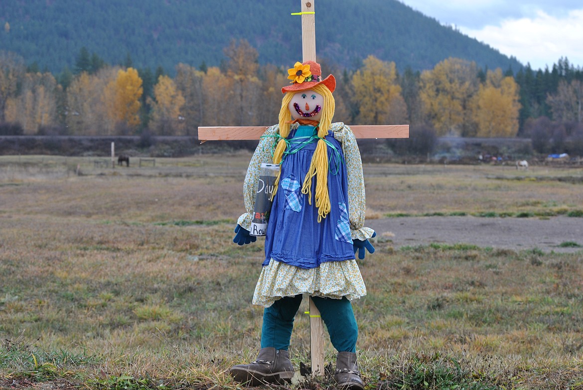 The community council encouraged the St. Regis School to get involved in Scarecrow Row this year. This happy little scarecrow was made by the Kindergarten class.