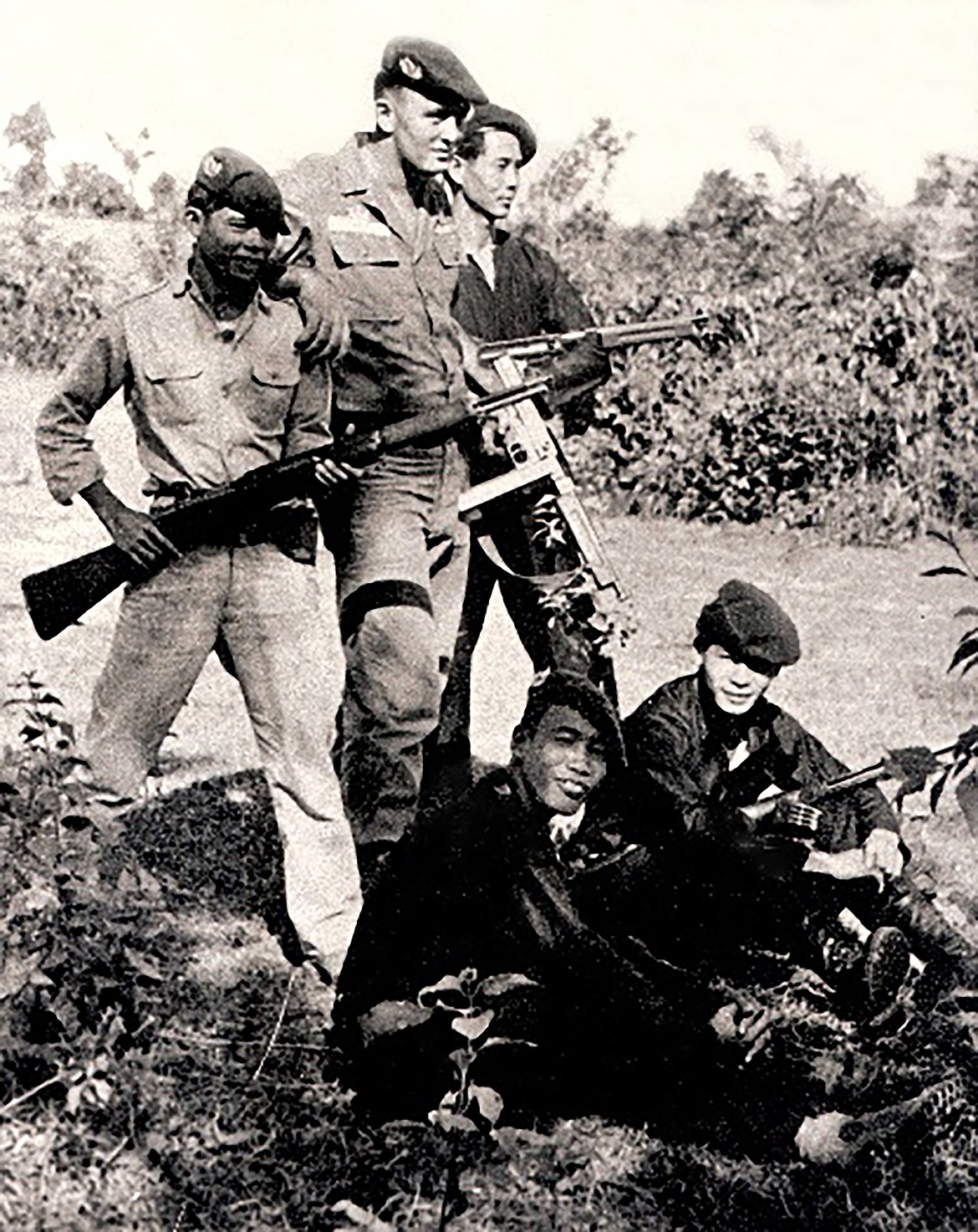 Sergeant Bill Hunt in 1964 working with South Vietnamese Rangers during his second tour