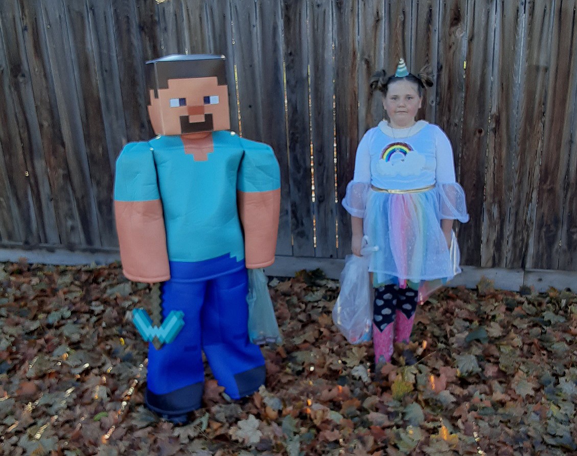 Daniel and Kyla get ready for Halloween night.