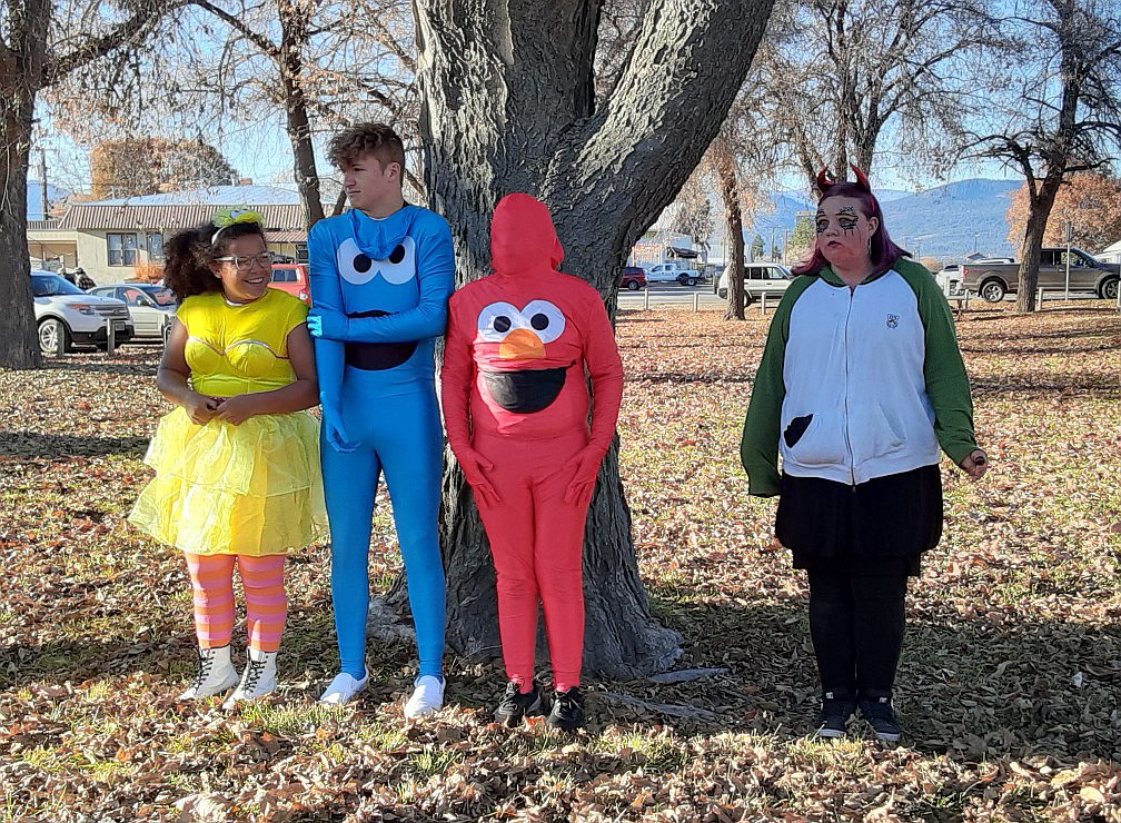 Halloween trick or treaters in Plains.