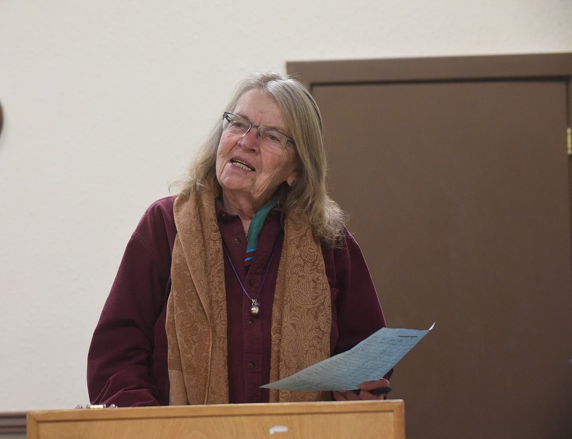 Plainly Speaking Toastmaster's Lores Porter speaks during last week's meeting at the Alliance Church in Plains. (Scott Shindledecker/Valley Press)