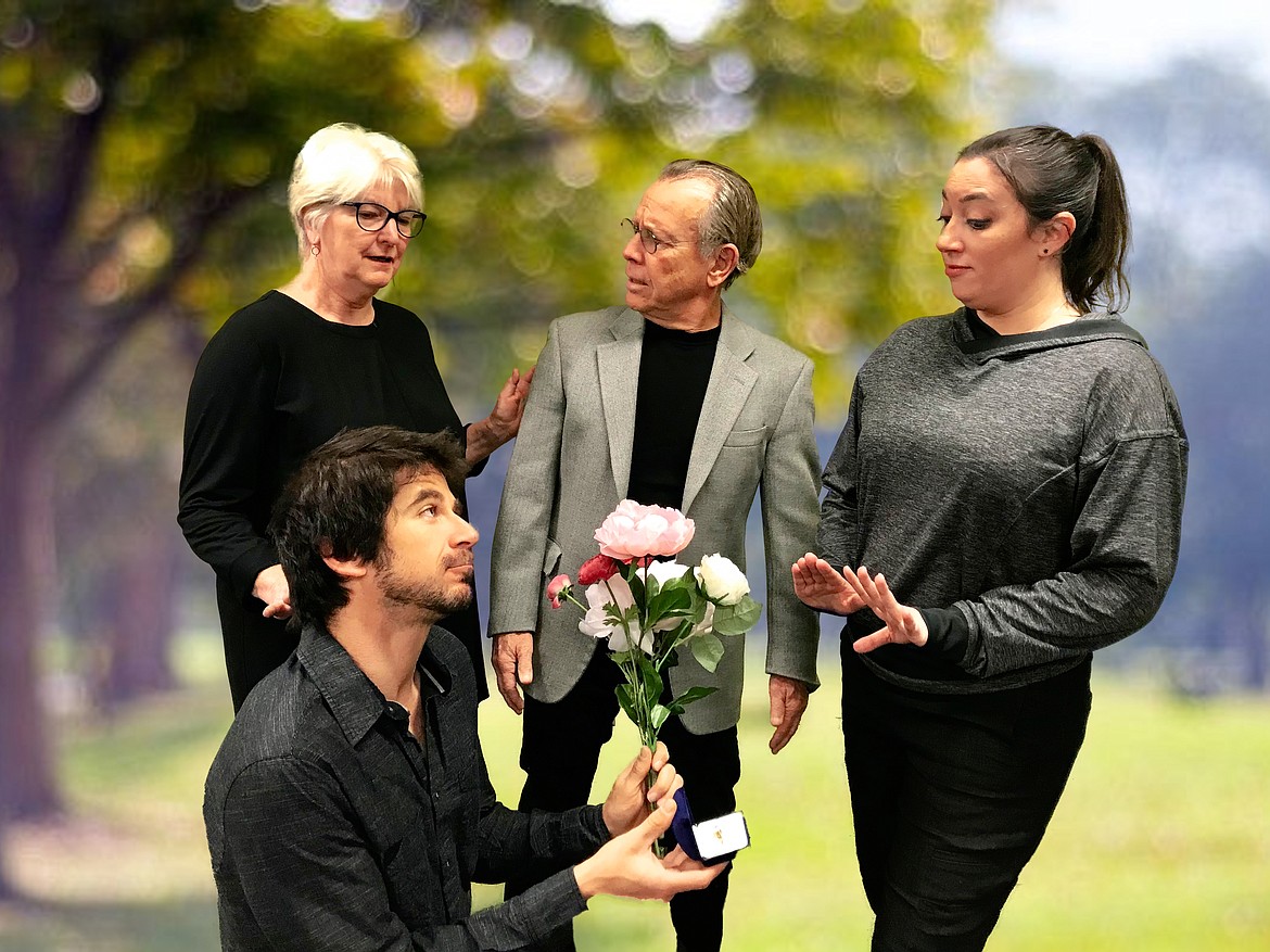 Tery Solomon, Todd Clear, Amy Galt and Matt Strool in “The Siegel” (photo courtesy of Whitefish Theatre Co.)