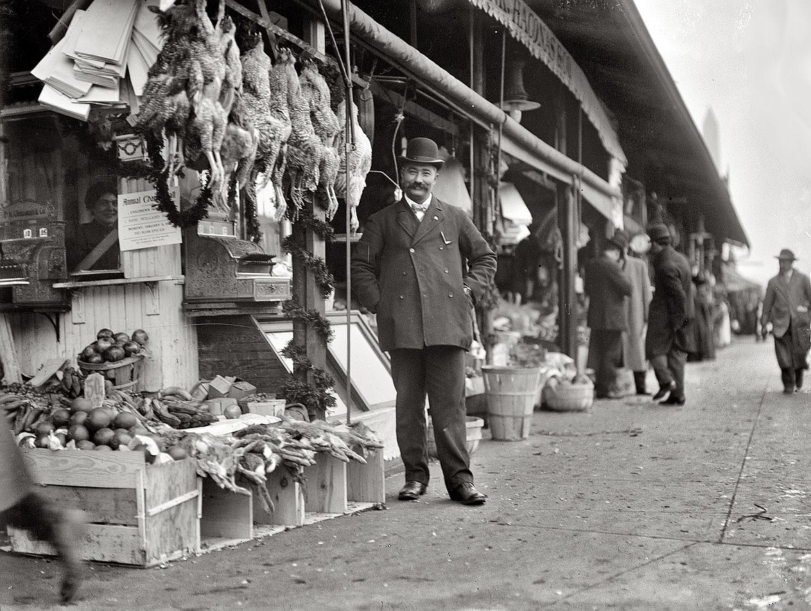 Greek immigrant George Chaconas at his grocery store in Washington, D.C., near Washington Monument was among southern Europeans that migrated to the U.S. (1915).