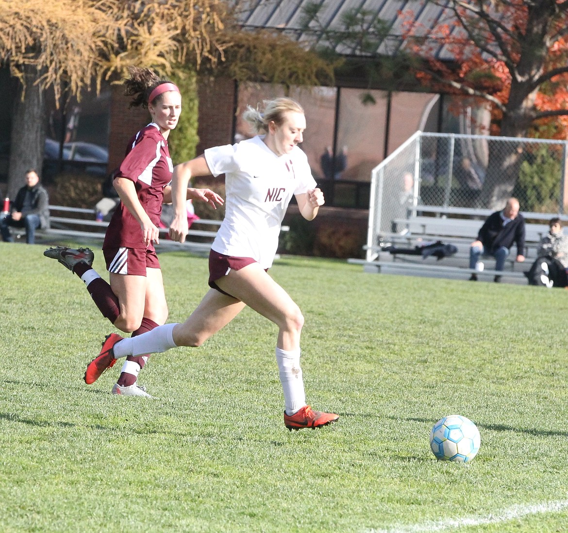 JASON ELLIOTT/Press
North Idaho College's Jocelyn Scheffer breaks down the field during the second half of Wednesday's match at Eisenwinter Field in Coeur d'Alene.
