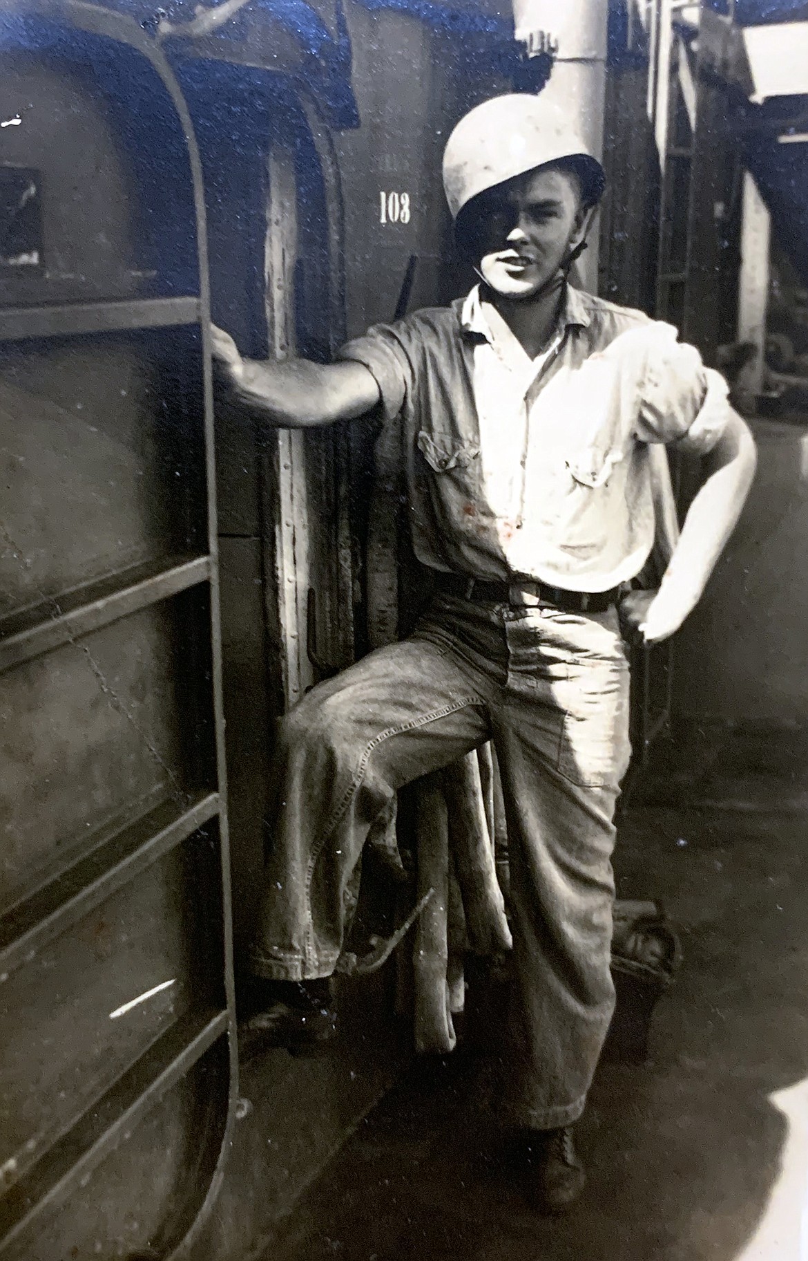 Arnold Peterson aboard the destroyer U.S.S. Healy during World War II. (photo provided)
