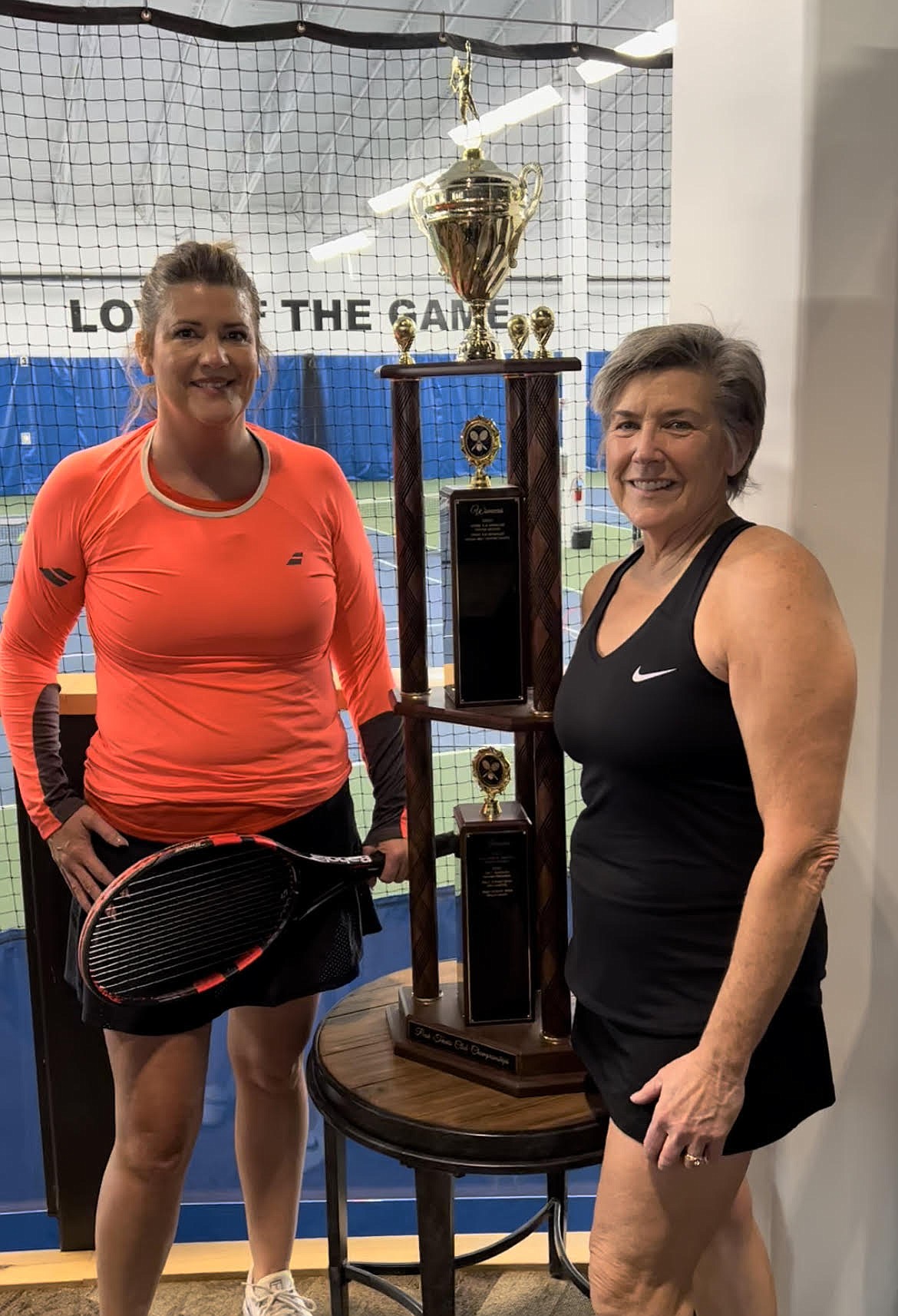 Courtesy photo
Denise Mai, left, and Valerie Garcia won the women's 4.0 doubles championship at the recent Peak Tennis Club Member Tournament in Hayden.