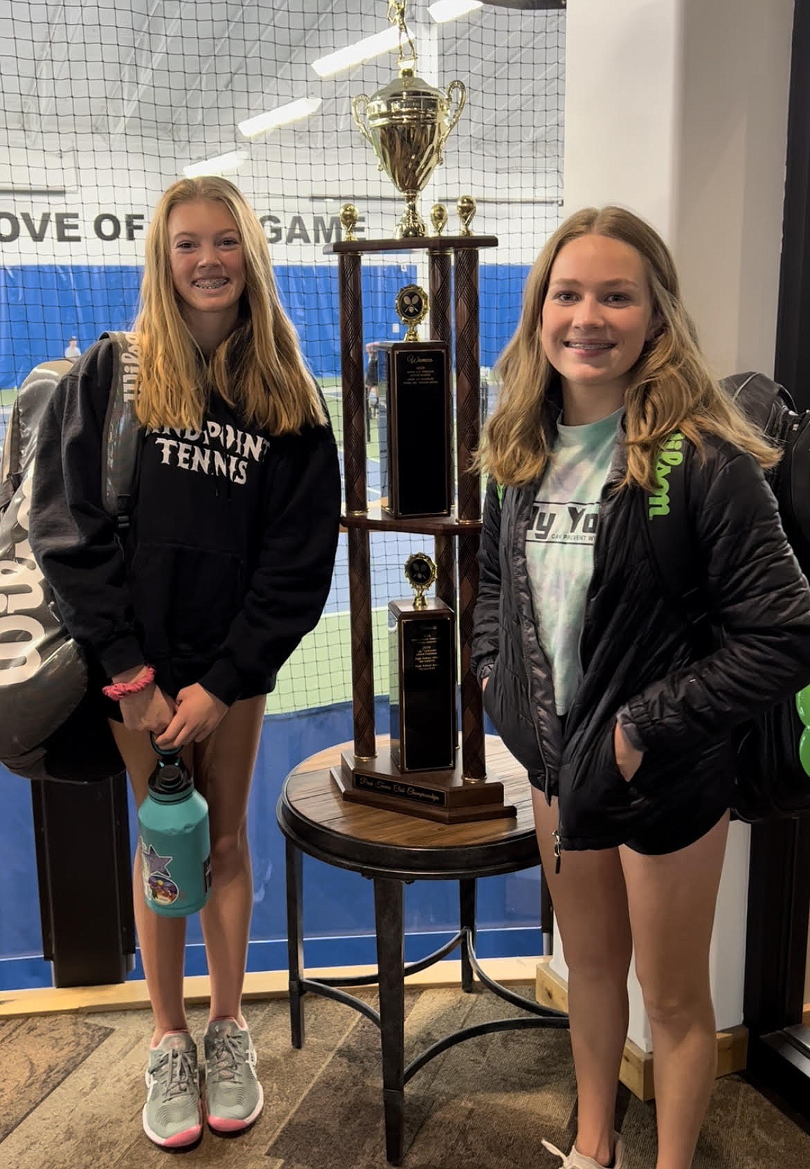 Courtesy photo
Pepper Rickert, left, and Joy Clark won the women's open doubles championship at the recent Peak Tennis Club Member Tournament in Hayden.