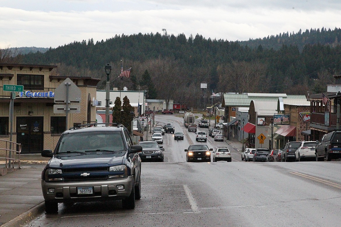 Dewey Avenue, Eureka's main street, may be busier in the coming days as the border opens on Monday, allowing travelers from Canada into the U.S. for the first time in 19 months. (Will Langhorne/The Western News)