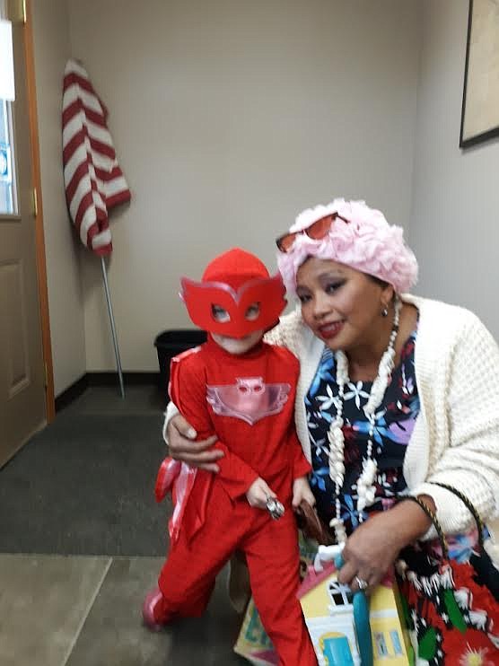 Jessica Peterson and her granddaughter, Nina Austin, stopped by the Clark Fork Valley Press office recently for trick or treat.