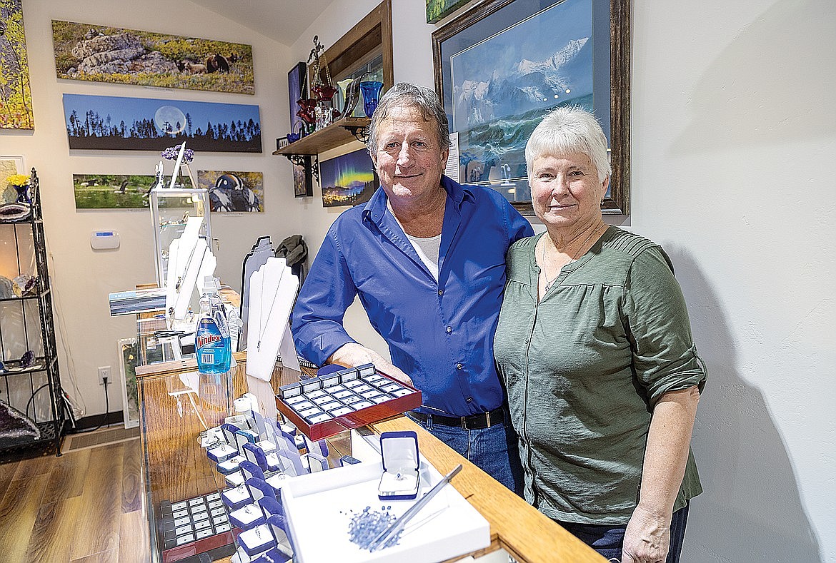 Murry and Jan Graham at the Sapphire Shoppe in Columbia Falls. (Chris Peterson/Hungry Horse News)