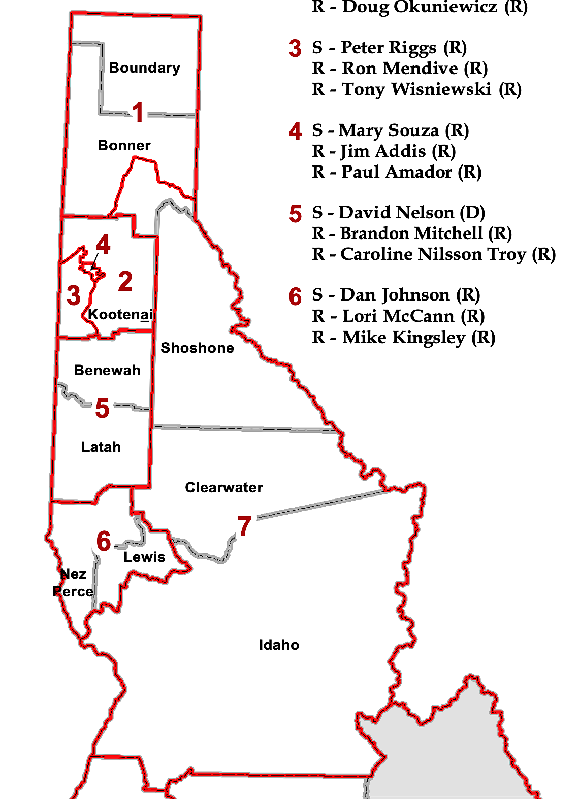 Kootenai County's three legislative districts are No. 2, 3 and 4. Photo courtesy the Idaho State Legislature.