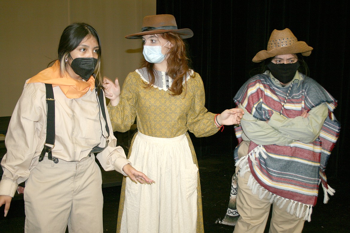 Bickering outlaws (from left) Swindler (Fatima Martinez), Terrible Tilly (Kassandra Fletcher) and the Pecos Pest (Edith Vizcarra) fight it out.