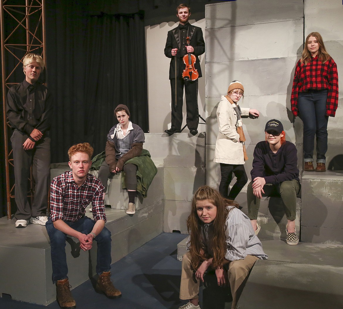 Some of the cast members of Glacier High School's Wolfpack Theatre's production of "110 Stories."