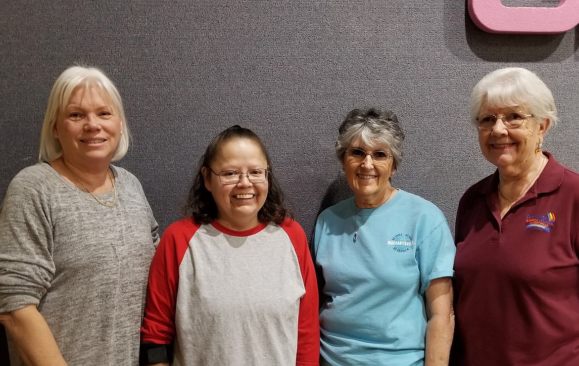 Courtesy photo
From left: Carol Danforth, Jo Lee Mullen, Kay Van Cleave and Sharon Jennings were winners at the 600 Bowling Club tournament on Sunday at Sunset Bowling Center in Coeur d’Alene. Not pictured is Laura O’Brien.