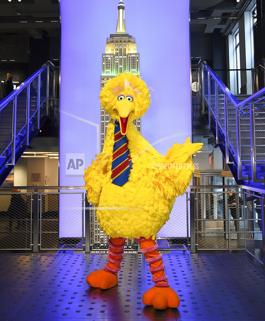 Sesame Street's Big Bird participates in the ceremonial lighting of the Empire State Building in honor of Sesame Street's 50th anniversary on Friday, Nov. 8, 2019, in New York. When Big Bird tweeted he had been vaccinated against COVID-19, conservative politicians immediately pushed back, including Ted Cruz who grilled Big Bird for what he called “government propaganda.” (Photo by Evan Agostini/Invision/AP, File)