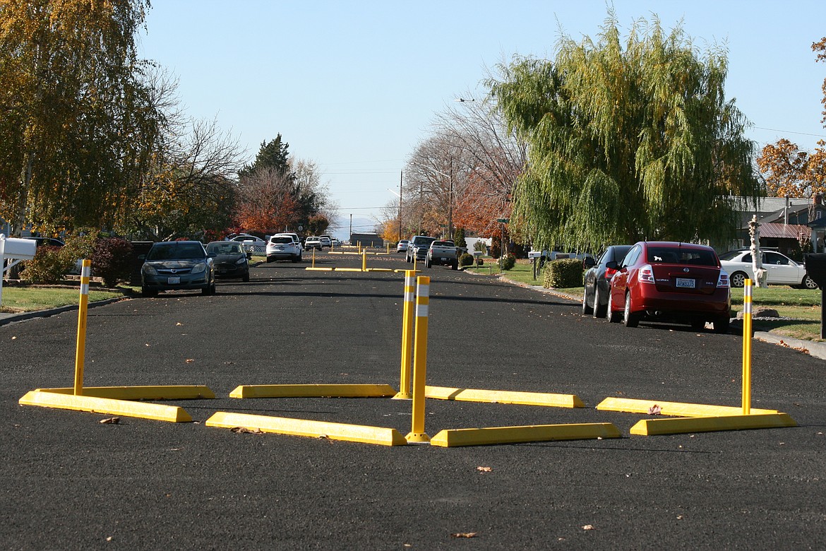 Traffic circles have been installed in a number of intersections in an Othello neighborhood to determine if they will reduce the rate of accidents.