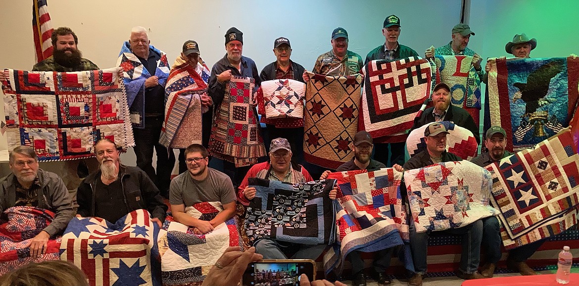 The Kootenai Valley Quilt Guild marked Veterans Day this year with a presentation of Quilts of Honor to local veterans. (Courtesy photo)