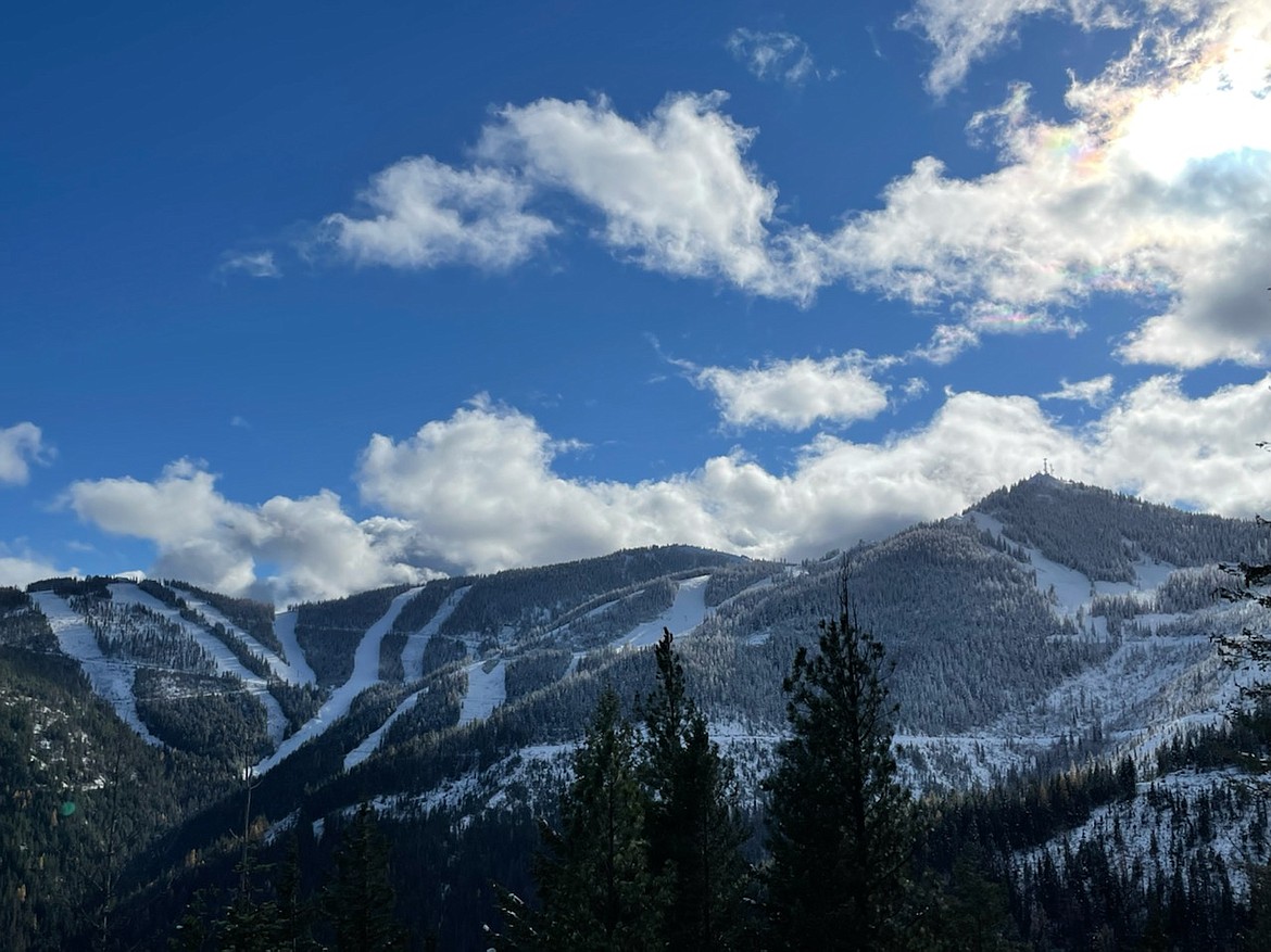 This photo of Wardner Peak at Silver Mountain Resort was taken after the Nov. 7 snowfall. The mountain had about 3 inches of snow Wednesday with more expected on the weekend, and is planned to open on Nov. 26, weather permitting. Photo courtesy of Gus Colburn