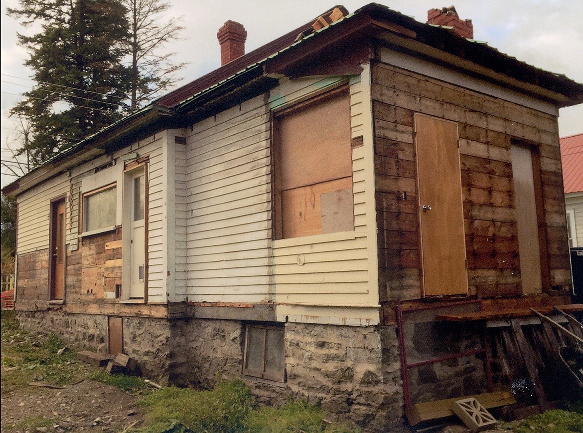 The former home of Postmistress Alma Fischer in Somers sits in disrepair before the recent historic renovation by local contractor Lee Maxwell. (photo provided)