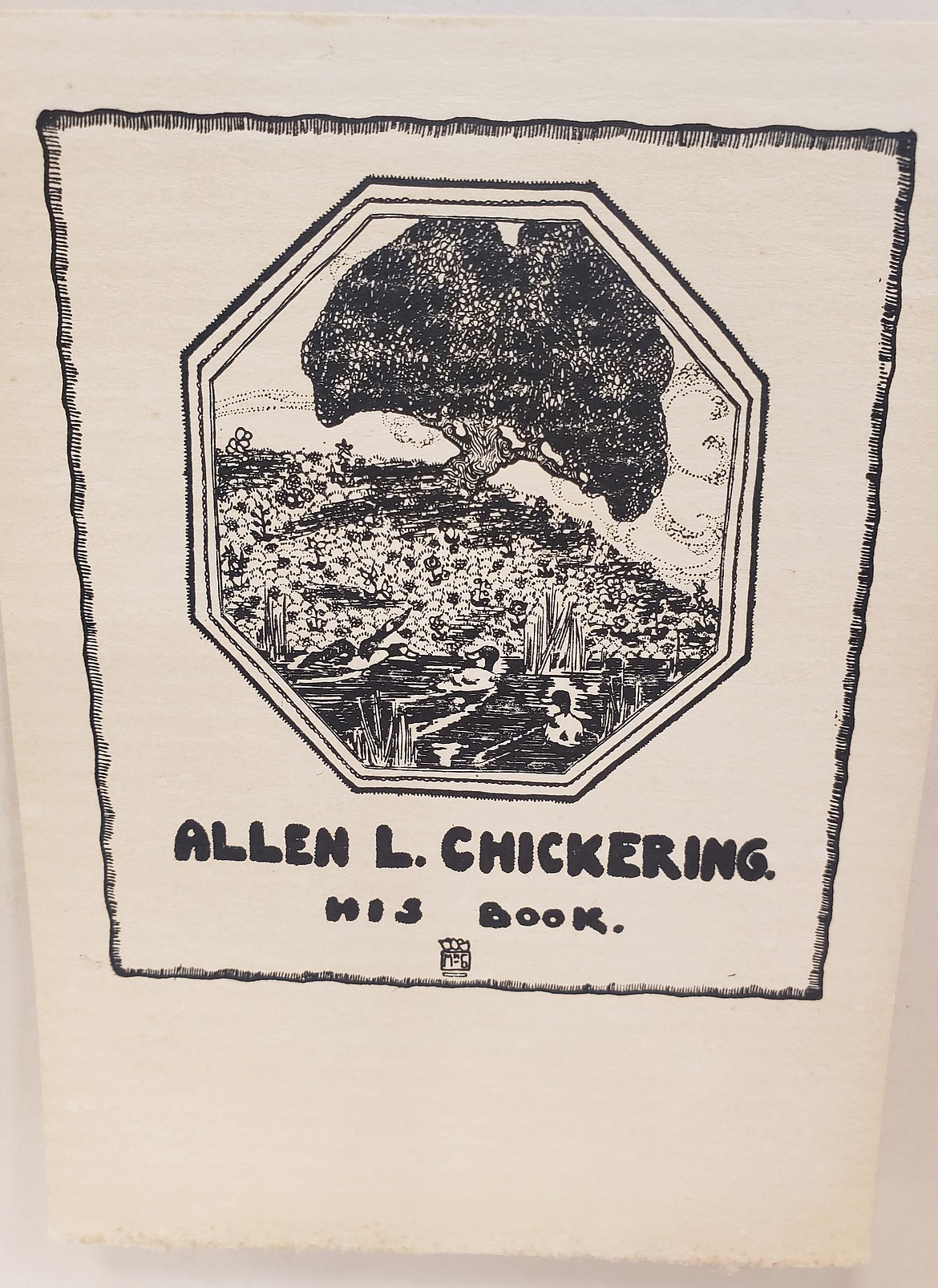 A bookplate affixed to one of the books in the Allen L. Chickering Collection at the FVCC library