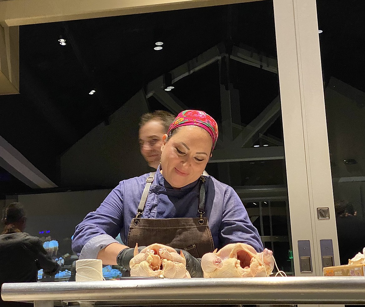 Colomba Aguilar, the executive chef for Café Carambola and representative for The Culinary Stone, beat out her competition at the CDAIDE Chefs Challenge Thursday night and won the championship title. (MADISON HARDY/Press)