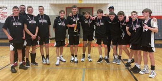 Courtesy photo
The North Idaho Splash eighth-grade basketball team won the River City Tournament in Post Falls on Nov. 13-14. They went 5-0 for the tourney, defeating the Palouse Predators in the championship game 46-21. In the front row from left are Will Jackson, Jackson Bowman, Beau Pearson, Tyson Ruggiero, Peyton Hillman, Ian Williams, Wren Jackson, Jake Hill, Andy Everson, Paxton Winey and Jace Taylor; and back row from left, coaches Chris Pearson and Sean Taylor.