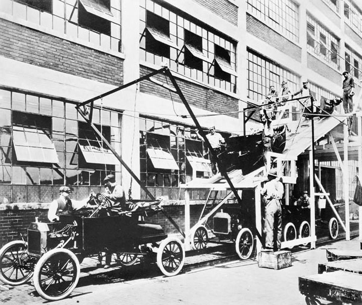 Ford assembly line in 1913.