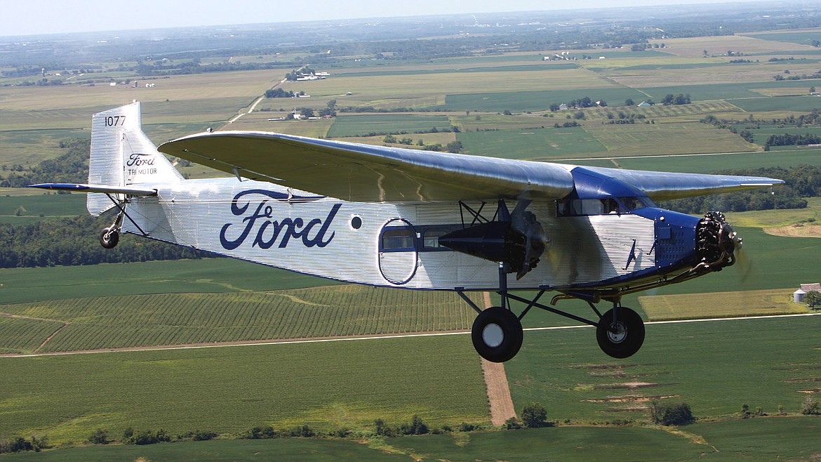 Ford Trimotor had the nickname “Tin Goose” and carried 10 passengers.