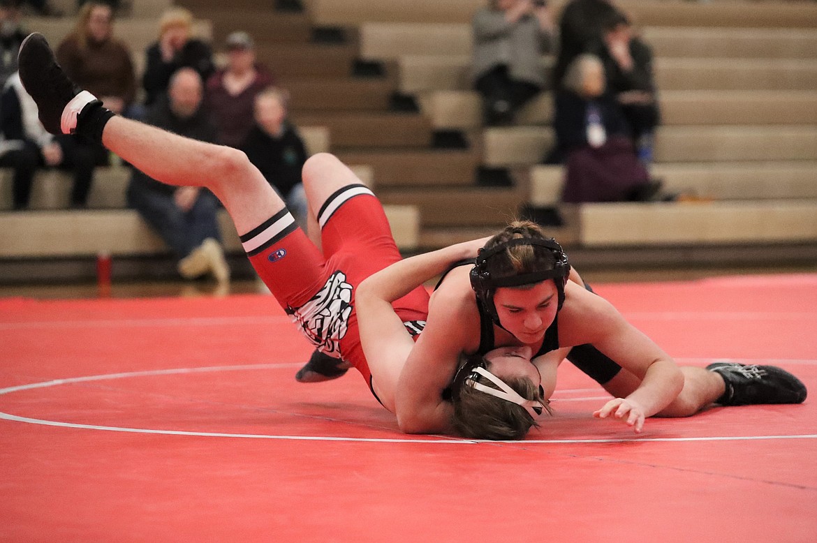 Sandpoint wrestlers compete in Wednesday's scrimmage.
