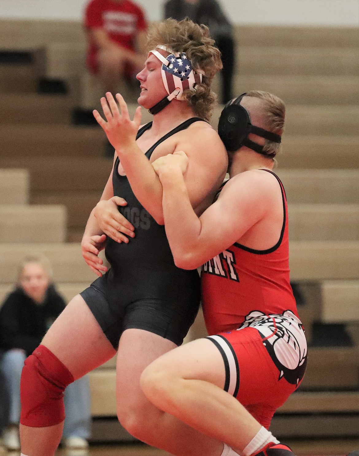 Blake Sherrill (left) tries to avoid being taken down by Austin Smith on Wednesday.