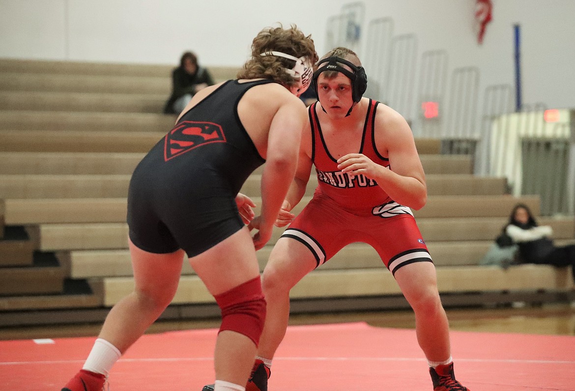 Austin Smith (right) and Blake Sherrill face off on Wednesday.