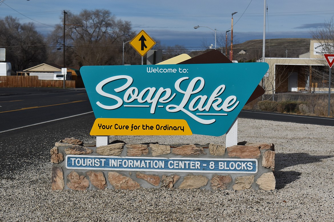 The city of Soap Lake has a new sign along state Route 17 on the right side of the road when heading north into Soap Lake from Basin Street Northwest.