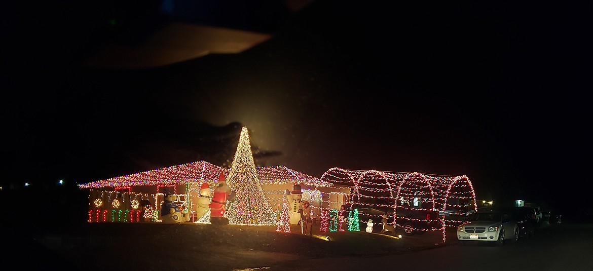 The handiwork of Rathdrum resident Jeff Skeen won first place in the People's Choice category in Rathdrum's Deck the Homes holiday lighting contest in 2020. Judging for this year's event begins December 10.