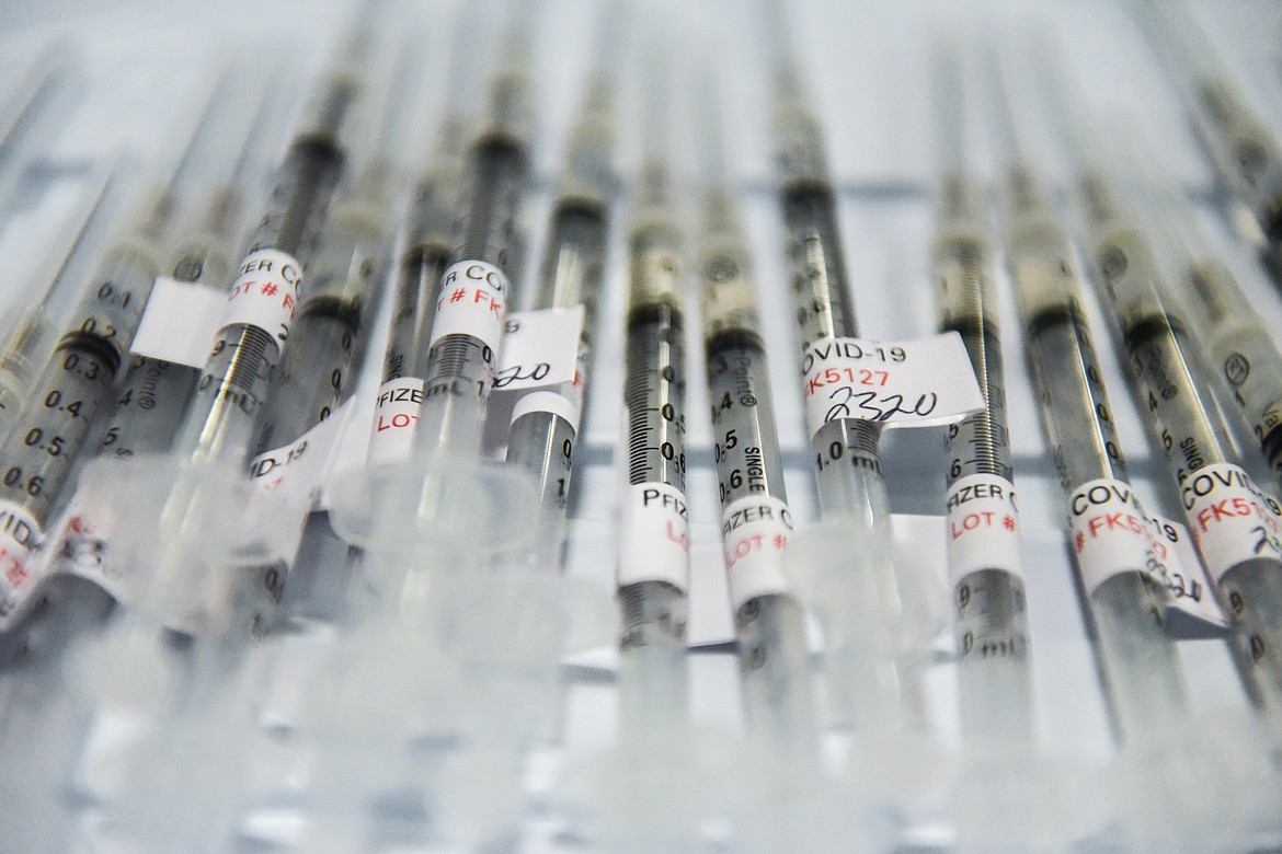 Pfizer Covid-19 vaccines for children ages 5-11 at a vaccination clinic at the Flathead County Fairgrounds on Wednesday, Dec. 1. (Casey Kreider/Daily Inter Lake)