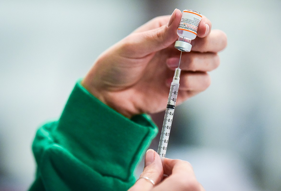 Pfizer Covid-19 vaccines for children ages 5-11 at a vaccination clinic at the Flathead County Fairgrounds on Wednesday, Dec. 1. (Casey Kreider/Daily Inter Lake)