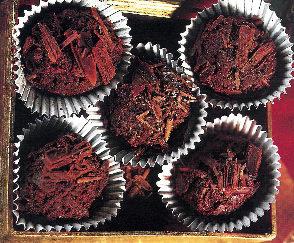 Chocolate-mint truffles are unique treats for serving or giving.