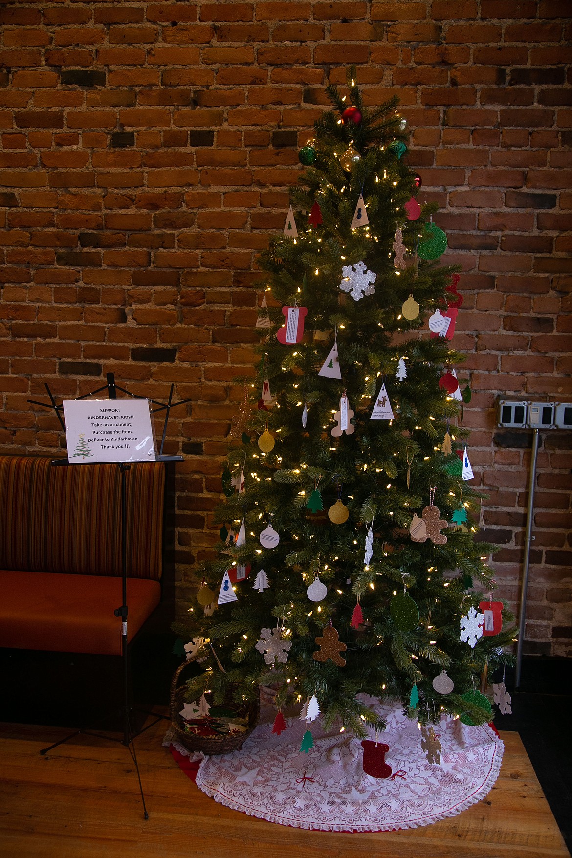 Silent auction items for Kinderhaven's "Tour of Trees" fundraiser can be viewed in person at the Kinderhaven headquarters, 113 Main Street, through Dec. 11.