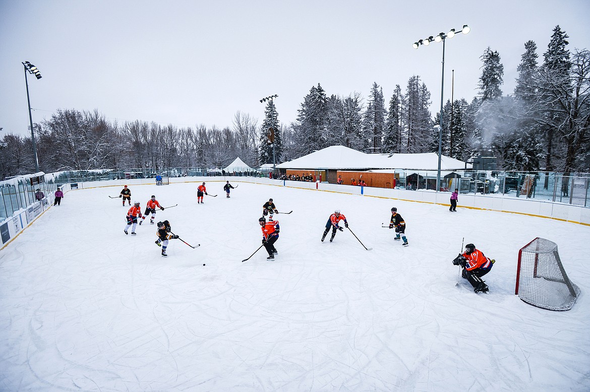 Tamarack Brewery faces off against the Idaho North Tropics at the Craft Brewers Cup at Woodland Park Ice Center in Kalispell on Saturday, Dec. 4. (Casey Kreider/Daily Inter Lake)