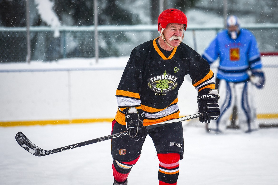 Tamarack Brewery's Lanny McDonald skates during a game against the Idaho North Tropics at the Craft Brewers Cup at Woodland Park Ice Center in Kalispell on Saturday, Dec. 4. (Casey Kreider/Daily Inter Lake)