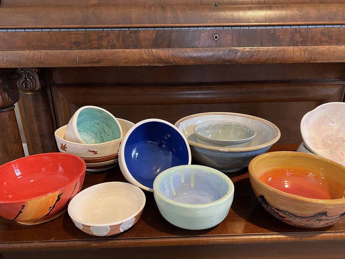 North Valley Food Bank will fill bowls, like these made by artists of KALICO Art Center, with homemade soup during its Empty Bowl fundraiser before the Whitefish Christmas Stroll Dec. 10.